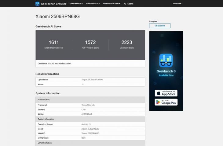 Bocoran Xiaomi 15T Pro. [Geekbench]