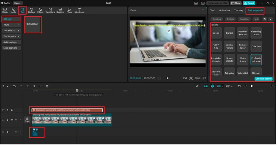 CapCut’s AI Voice Generator for Remote Video Production. [CapCut]