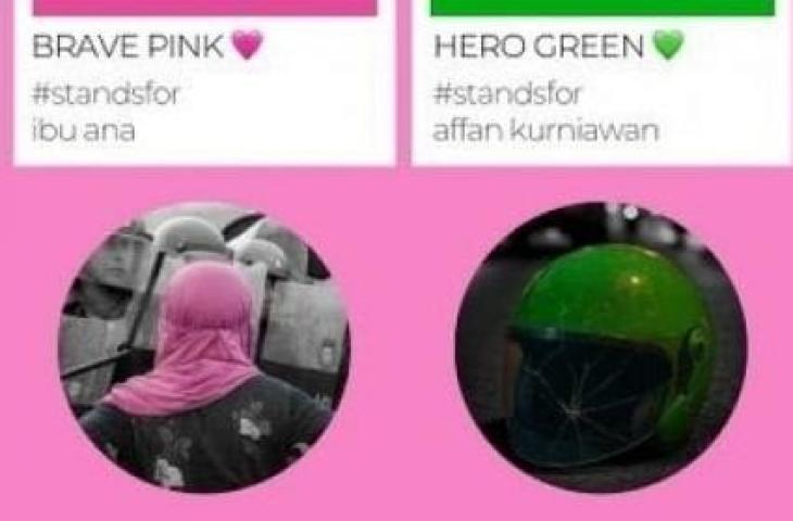 Brave Pink dan Hero Green, palet warna perlawanan rakyat Indonesia (Twitter)