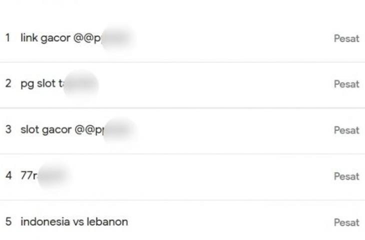 Kueri Google Trends 7 hari terakhir, isyaratkan adanya kenaikan pencarian situs judi online. (Google Trends, dengan sensor)