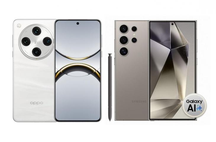 Oppo Find X8 Pro dan Samsung Galaxy S24 Ultra. [Oppo & Samsung]