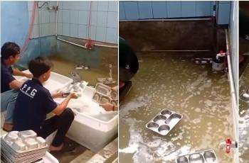 Beredar Cara Cuci Wadah MBG Dilempar ke Air Kotor, Publik: Pantas Keracunan