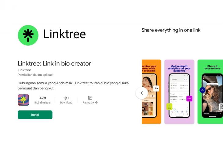 Linktree. [tangkapan layar]