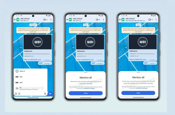 Fitur @All WhatsApp. [WA Beta Info]