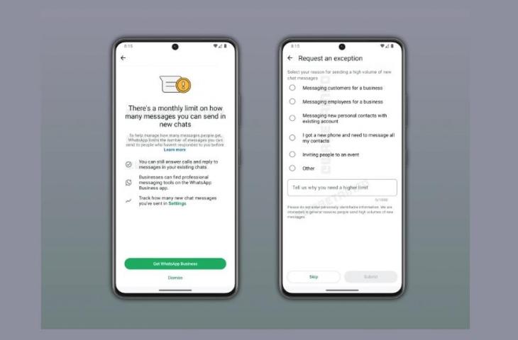 WhatsApp sedang mengembangkan fitur yang membatasi pengiriman pesan di chat baru tanpa balasan. [WABetaInfo]