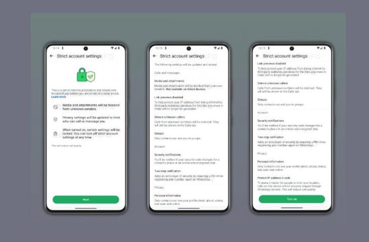 Pengaturan keamanan akun yang ketat di WhatsApp. [WABetaInfo]