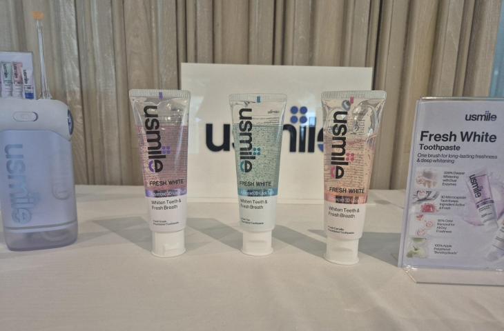 Peluncuran pasta gigi parfum pertama di dunia usmile di Jakarta, Rabu (10/12/2025). [Hitekno/Dythia]