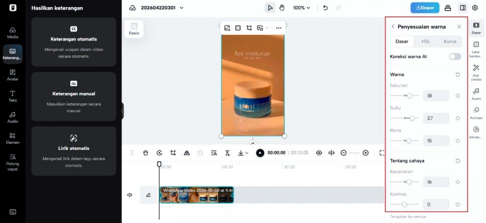 Pippit AI, peningkat mutu video. (Ist)