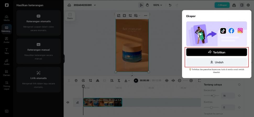 Pippit AI, peningkat mutu video. (Ist)